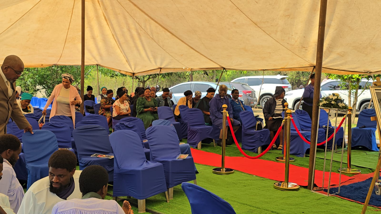 Family and guests gathered for a Sinawee funeral service